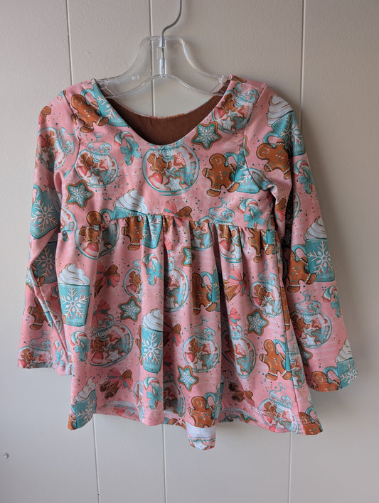 Little Lovies Handmade Gingerbread Long Sleeve Size 3/4 Years